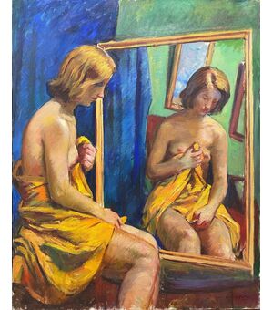 Scuola catalana (anni '50) - Nudo davanti allo specchio