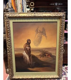 Pittore del XIX secolo. Scena orientalista Olio su tela, cm 90x60. Sul retro due sigilli a cera calda. 