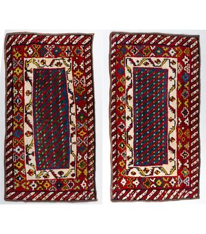Coppia piccoli tappeti o scendiletti GASHGAI o Kashkai - n. 1197 -