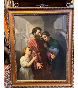 Annibale Gatti. (Forlì, 1827 - Firenze m, 1909) Il conte di Carignano. Olio su tela, cm 112x85.