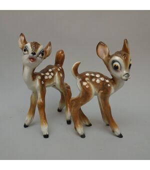 Zaccagnini Coppia di Bambi in ceramica
