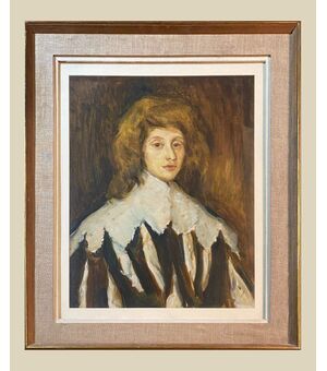 Scuola spagnola (anni '50) - Ritratto di un giovane (da Van Dyck)