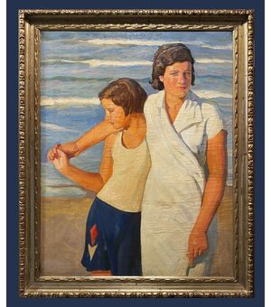Scuola spagnola (anni '30) - Passeggiata in riva al mare