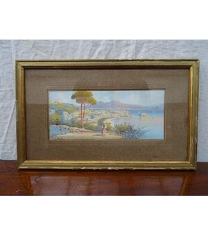Gouache Napoletana firmata primi 1900