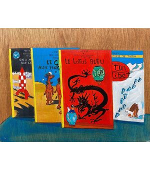 Scuola Francese Moderna - Natura Morta Con Tintins