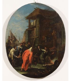 Dipinto di Pietro Domenico Ollivero, Manio Annio Curio Dentato riceve gli ambasciatori dei Sanniti, 1740 circa