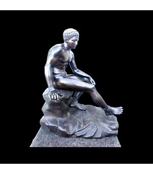 Scultura in bronzo raffigurante Mercurio seduto.Firma Fonderia  Amodio.Napoli