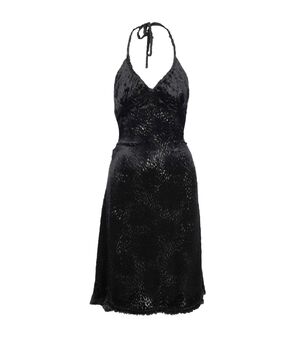 Vivienne Westwood Gold Label Sheer Black Faux Fur Halter Dress - '90s
