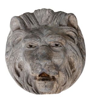 Antica testa di leone in gesso -O/1127 -