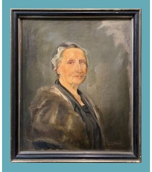 Scuola spagnola (anni '30) - Elegante ritratto di signora