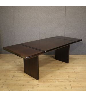 Italian design table in exotic wood from the 70s