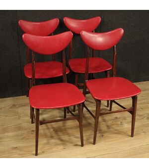 4 Italian design chairs in faux leather from the 70s