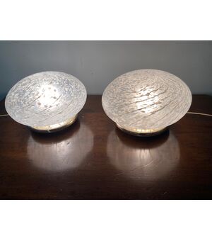 Coppia abat jor anni 70 sfere vetro murano ! vintage modernariato design 