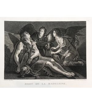 “Mort de la Madeleine” -Incisione a bulino- Guttenberg Heinrich- 1789