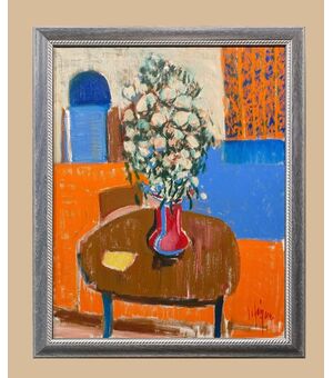 Scuola spagnola (anni '80) - Bouquet di fiori