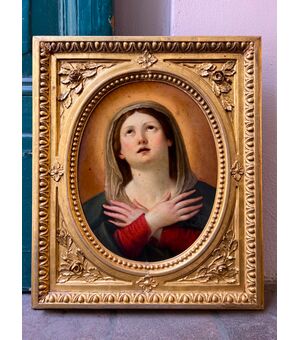 Madonna in preghiera, olio su rame XVII secolo, Francesco Albani da