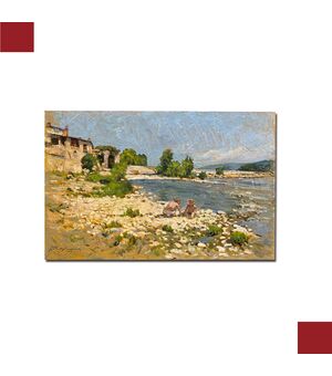 'SULL'ARNO A ROVEZZANO', OLIO SU TAVOLETTA, XX SECOLO