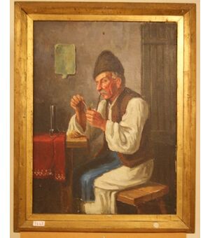 Antico quadro olio su tela di Andor G. Horvath (1876-1966)
