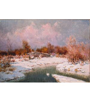 Ivan Karpoff, (Novočerkassk 1898 - Milano 1970)  Tramonto in Dacia