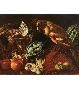 VENDUTO - Natura Morta, dipinto ad olio su tela del XVII° secolo