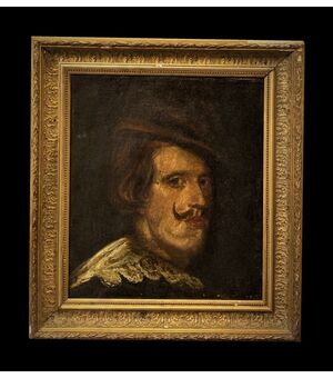 Old Spanish school (XVIII?) - Portrait of Philip IV, hunter     