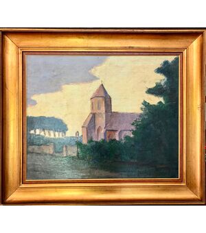 Paesaggio con chiesa