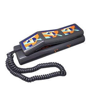 1980s Gorgeous Swatch Twin Phone "Deco" With The Original Box. Memphis Style