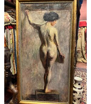 Dipinto nudo di donna anni ‘20.  H 218 cm  x 118 cm. 