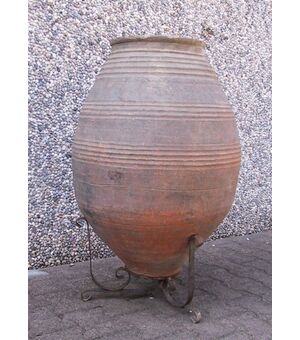 Antique jar in natural red terracotta. Southern Italy - Greece - Mediterranean countries     