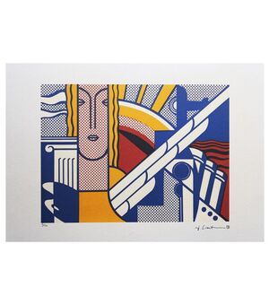 1980s Original Stunning Roy Lichtenstein "Modern Art" Limited Edition Lithograph