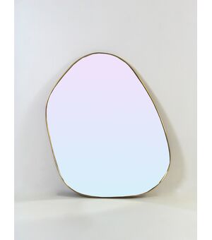 Specchio a "Sasso" - Vintage 1970 - ottone