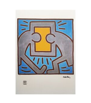 1990s Original Gorgeous Keith Haring Limited Edition Lithograph