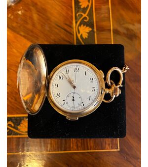 Cronografo da tasca in oro rosso 18k quarti ripetizioni suonerie. Epoca fine XIX secolo. 