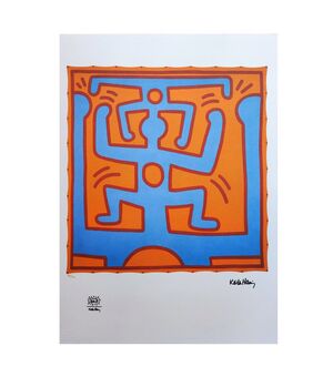 1990s Original Gorgeous Keith Haring Limited Edition Lithograph