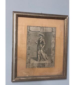 Antica incisione  Francese epoca XIX sec. Giovanna D’ arco . mis 66 x 55 Puella Aureliaca 