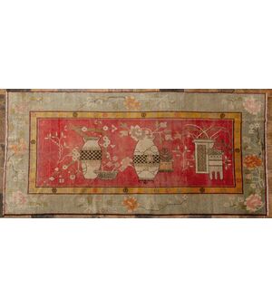Grande tappeto antico Samarkanda con vasi - nr. 1417 -