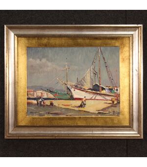 Seascape Italian painting signed and dated 1967