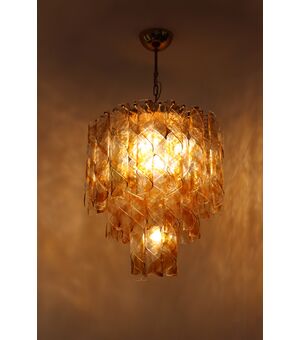 Lampadario a sospensione - Murano color ambra