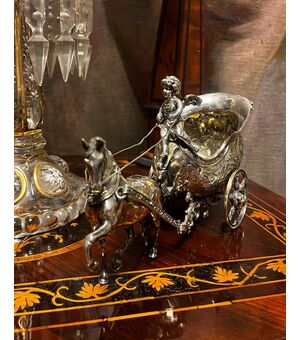 Carrozza trainata da cavalli in argento Londra 1896.  Argentiere William Moering.