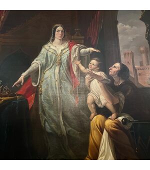 Pelagio Palagi ( 1775-1860). Incoronazione di Federico II di Svevia, con la madre Costanza D’Altavilla. La corona è ancora oggi conservata a Palermo. Misure h 270 cm x L 180 cm.