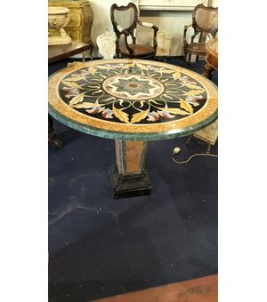 Tavolino in marmo con basamento - Diametro 100 cm