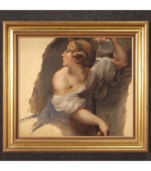 Antique Sibyl French Painting From The 19th Century