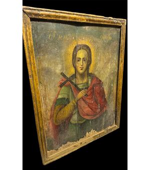Dipinto su tavola, icona "S. Giorgio" - Primo '800