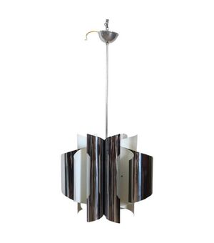Lampadario Space Age a 6 luci in acciaio, anni ’70 PREZZO TRATTABILE
