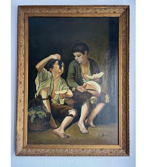 Dipinto ad olio "ragazzi" Basato sul pittore Bartolomé Esteban Murillo