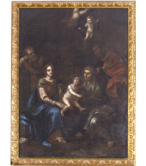 Dipinto antico Madonna e Sant'Anna