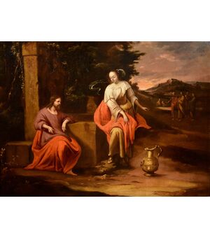 Cristo e la Samaritana al pozzo, Pittore fiammingo del XVII secolo