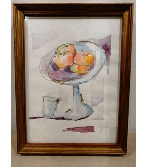 Acquarello firmato Bertozzi 1989 natura morta