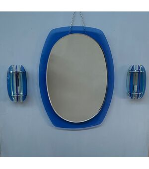 Set Veca, specchio, appliques, accessori bagno, anni '70