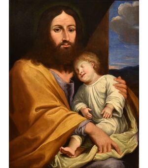 Gesù con il figlio del committente, Giovan Battista Salvi (1609 - 1685) cerchia/seguace